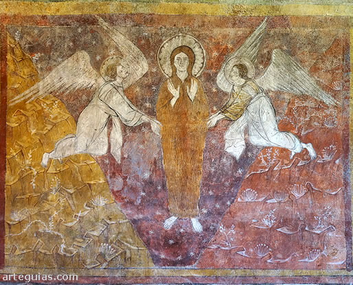 Santa Mar&iacute;a MAgdalena siendo elevada al Cielo por &aacute;ngeles