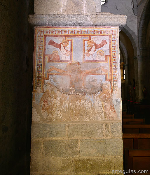 Restos de pinturas murales rom&aacute;nicos