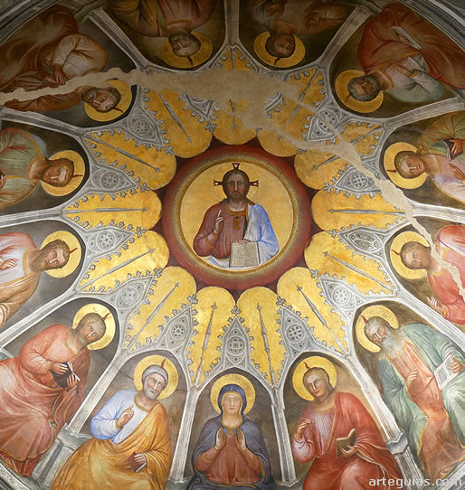 Pentecost&eacute; pintado en la c&uacute;pula del &aacute;bside del Baptisterio de la Catedral de Padua