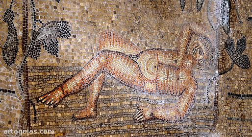 Bas&iacute;lica de Aquilea: mosaico sobre el ciclo de Jon&aacute;s