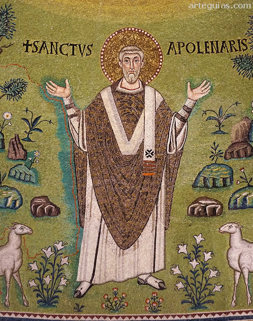 San Apolinar en el centro de los mosaicos