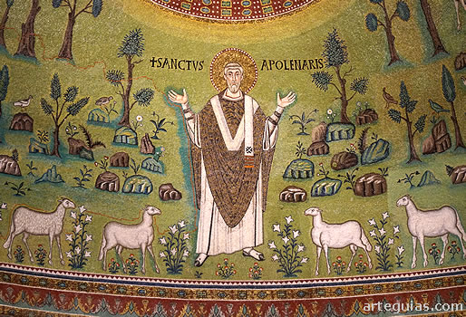 Mosaico con el obispo San Apolinar