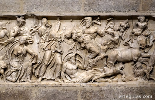 Sarc&oacute;fago romano pagano del rapto de Proserpina
