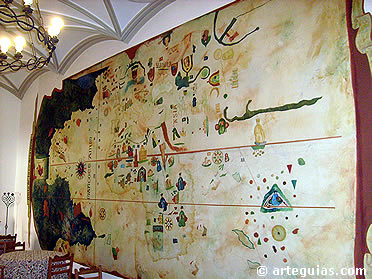 Réplica cartográfica de Juan de la Cosa en el vestíbulo