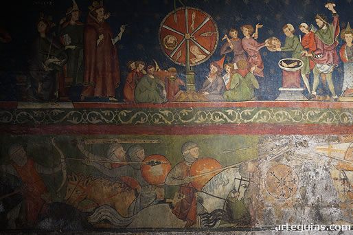 En el registro inferior, escena de las Cruzadas