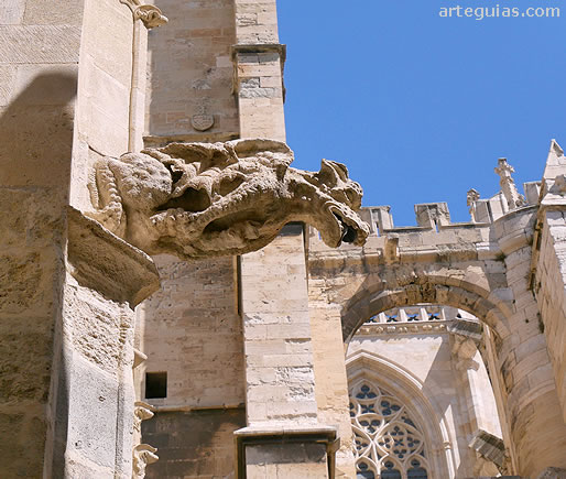 G&aacute;rgola del claustro de la catedral de Narbona