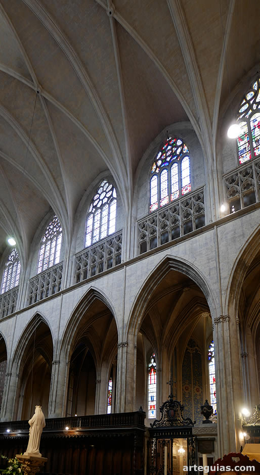 Alzado de la nave central. Catedral de Saint-&Eacute;tienne, Toulouse