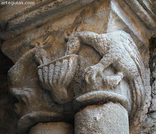 Pavos reales en el claustro