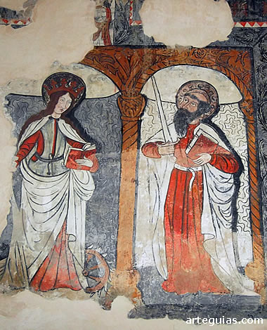 Pinturas murales aparecidas en una reciente restauración