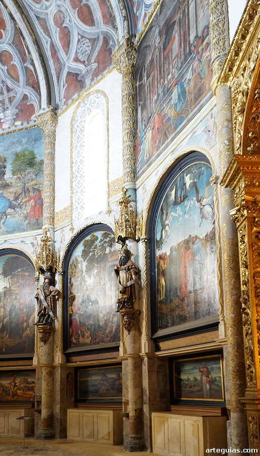 Decoraci&oacute;n actual de los muros interiores de la Charola