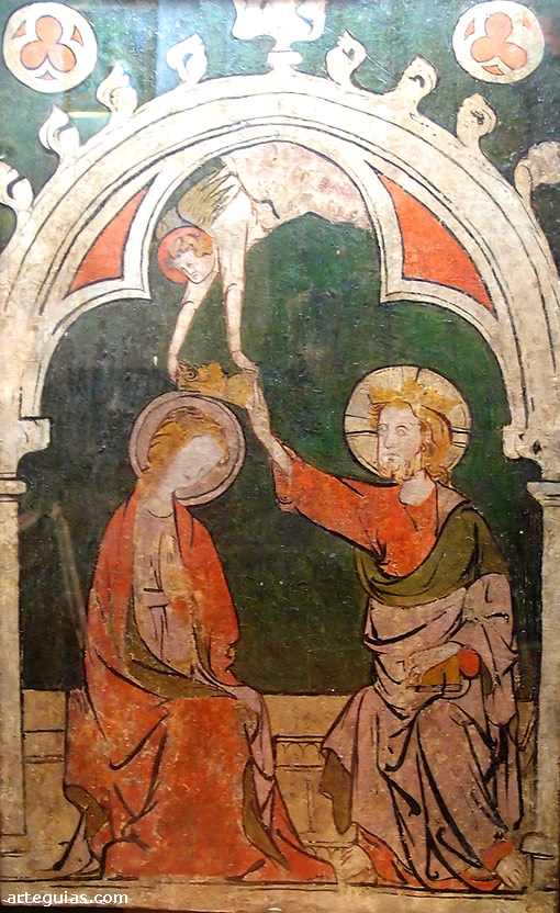 Museo del Palacio de Pedro I en el Convento de Santa Clara de Astudillo. Tabla g&oacute;tica con la Coronaci&oacute;n de la Virgen