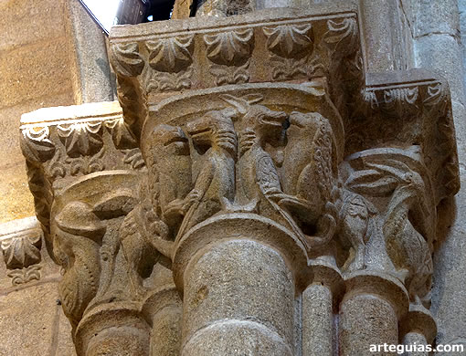 El bestiario de los capiteles incide en figuras de leones, dragones y arpías