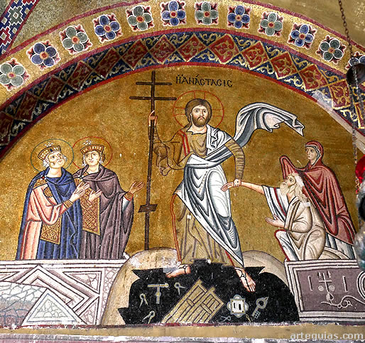 Mosaico de la An&aacute;stasis de Osios Loukas