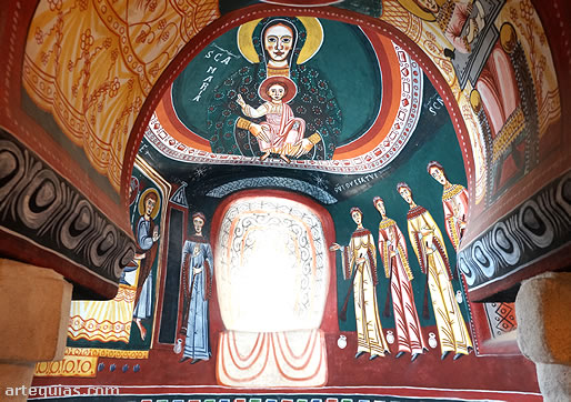 Reproducción de las pinturas románicas del ábside meridional