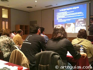 Un momento del seminario donde se explic&oacute; la influencia de la Liturgia Hisp&aacute;nica en  la arquitecura prerrom&aacute;nica