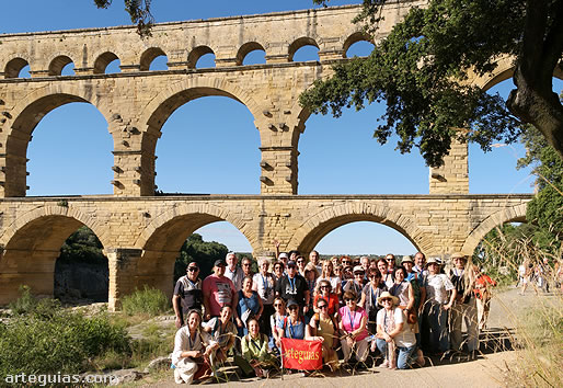 Foto de familia en el Pont du Gard