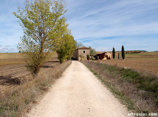Camino Franc&eacute;s a Santiago y el Hospital de San Nicol&aacute;s de Puente Fitero al fondo