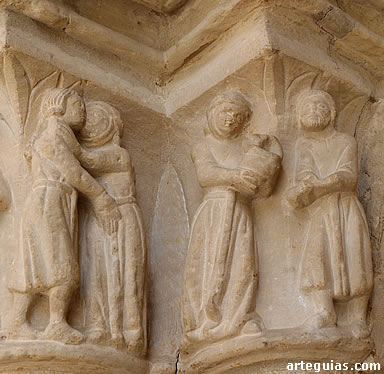 Capiteles del lado izquierdo de la iglesia de la Asunci&oacute;n de Tuesta, &Aacute;lava