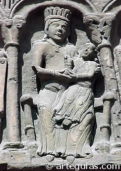 Detalle de la portada de Sang&uuml;esa