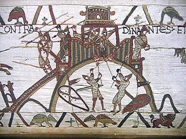 Tapiz de Bayeux mostrando el Castillo de Dinana, Francia
