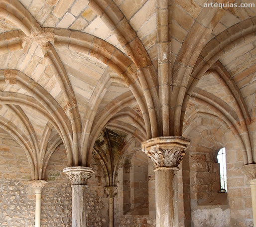 Columnas y b&oacute;vedas de la sala capitular