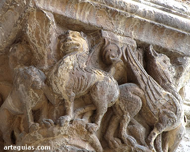 Esculturas de leones y grifos. Finales del siglo XII