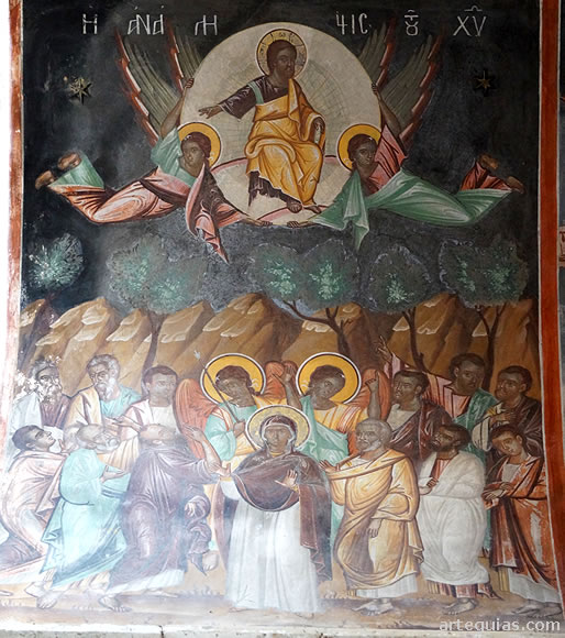 Fresco que representa el pasaje bíblico de Pentecostés