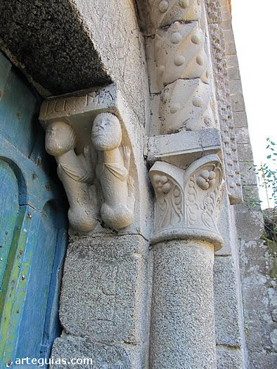 Detalle de la mocheta con los Evangelistas Lucas y Marcos