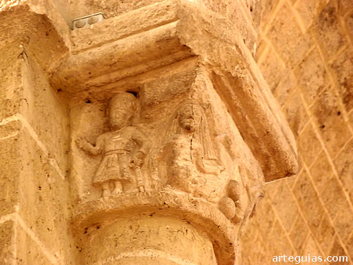 Capitel con un hombre y una nereida