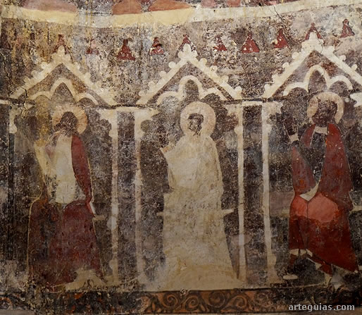 Iglesia de Erist&aacute;in, Navarra: pinturas murales de la cabecera