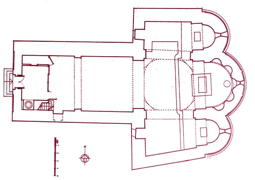 Planta de la iglesia de Sant Jaume de Frontany&agrave;