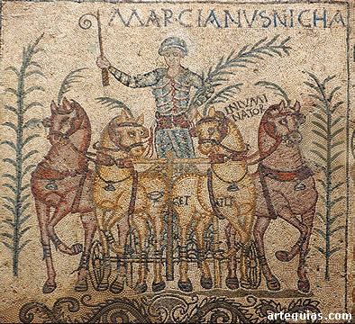 Parte del Mosaico de los aurigas