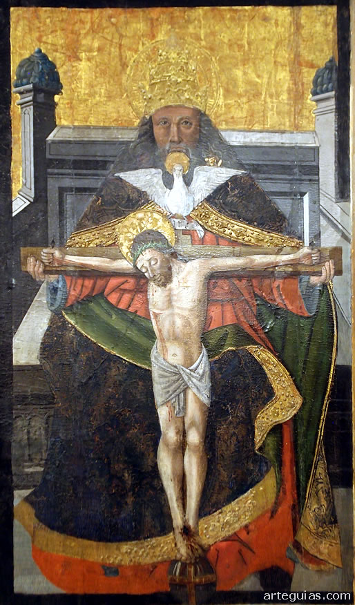 Tabla g&oacute;tica con la iconograf&iacute;a: "Trono de Gracia"