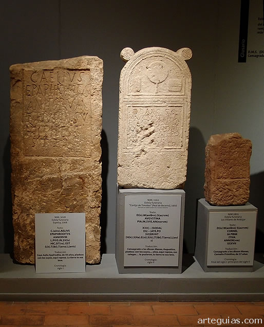 Estelas funerarias romanas en el Museo de Ja&eacute;n