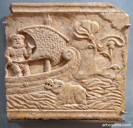 Relieve con escena e paisaje nilótico