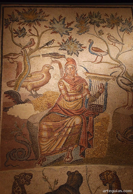 Mosaico de Orfeo amansando a las fieras