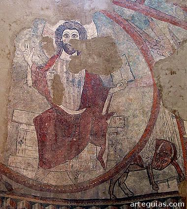 Fragmento de la pintura mural del &aacute;bside la iglesia de San Andr&eacute;s de Yaso