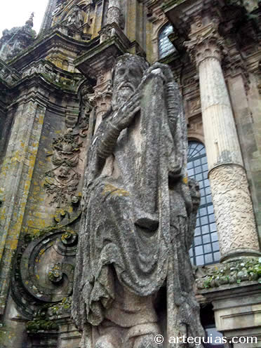 Detalle de la Fachada del Obradoiro de la Catedral de Santiago