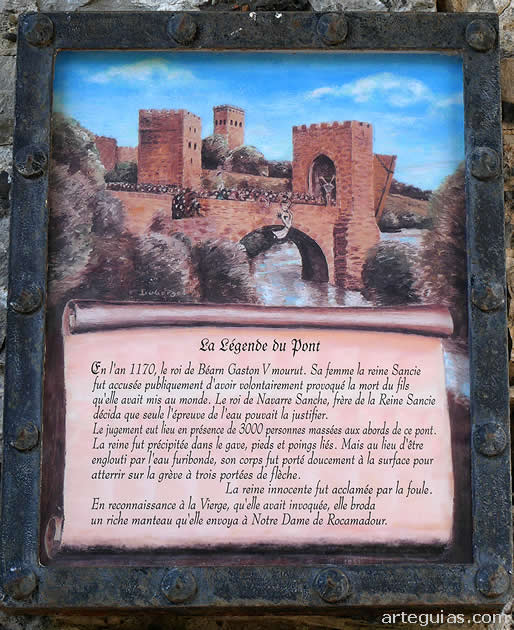 Letrero con el relato de la leyenda