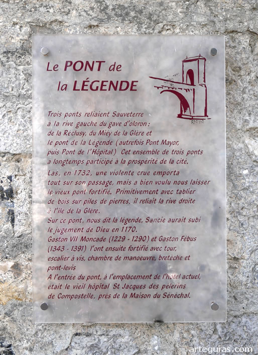 Cartel informativo sobre el Puente de la Leyenda