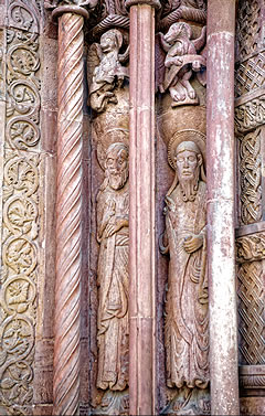 Detalle del portal rom&aacute;nico de la Catedral de Basilea